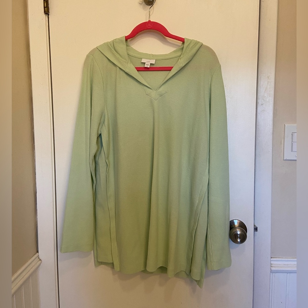 J Jill lime green hooded sweater